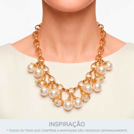 Pingente Inseto Ouro com Pérola 21mm