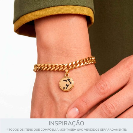 Pingente Futebol Ouro 17mm