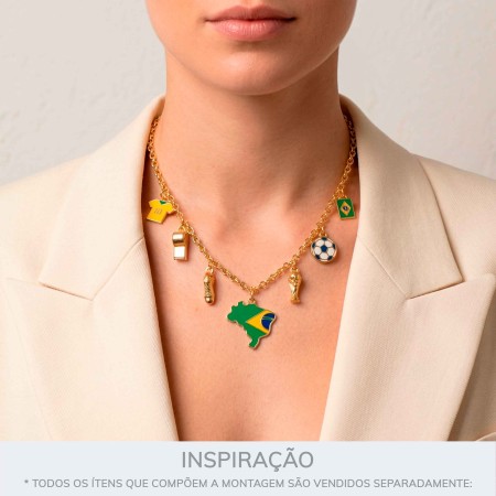 Conjunto de Pingentes Brasil Ouro