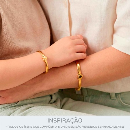 Pulseira Coração P Ouro 62mm
