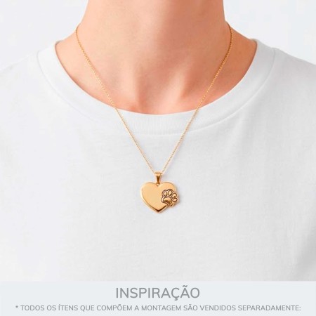 Pingente Coração Pet Ouro 22mm