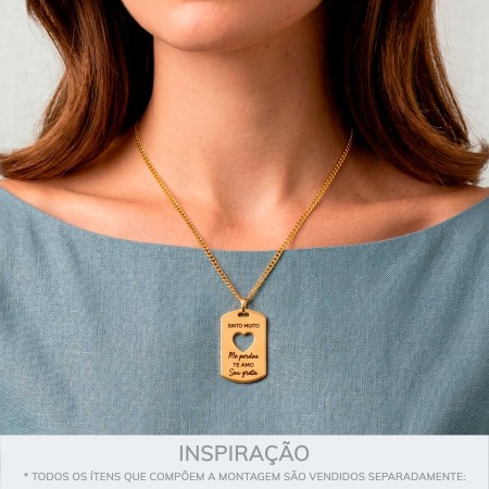 Pingente Retangular Níquel Perdão 32mm