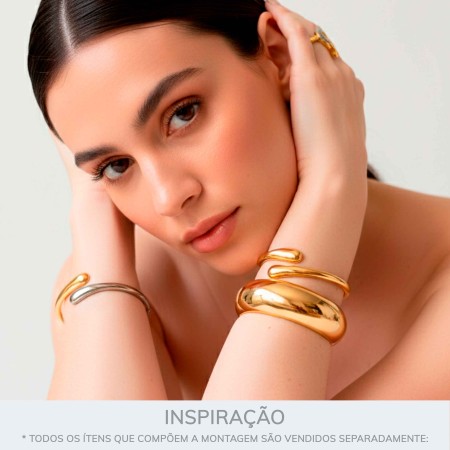 Maxi Bracelete Bold Dourado 78mm
