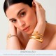 Bracelete Dourado e Prata Gota 69mm