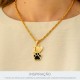 Pingente Pet Ouro com Preto 24mm