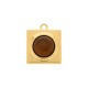 Pingente Quadrado Ouro com Marrom 35mm