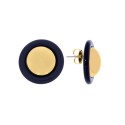 Brinco de Esfera Ouro com Azul Marinho 26mm