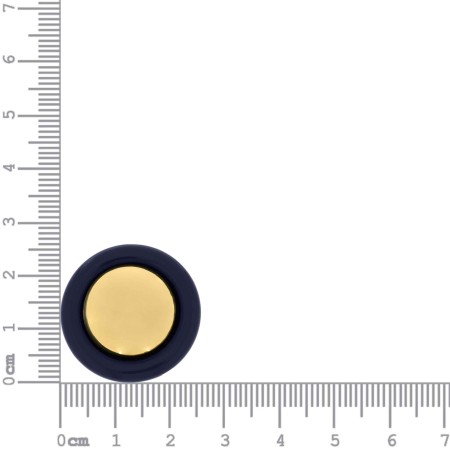 Brinco de Esfera Ouro com Azul Marinho 26mm