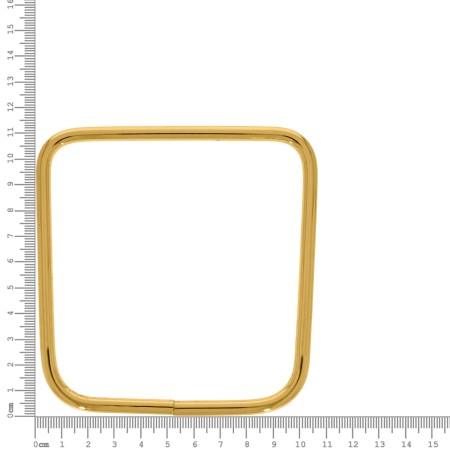 Alça para Bolsa Quadrada em Arame de Aço Dourada 100mm
