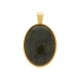 Pingente Medalha Oval Ouro com Verde Militar 52mm