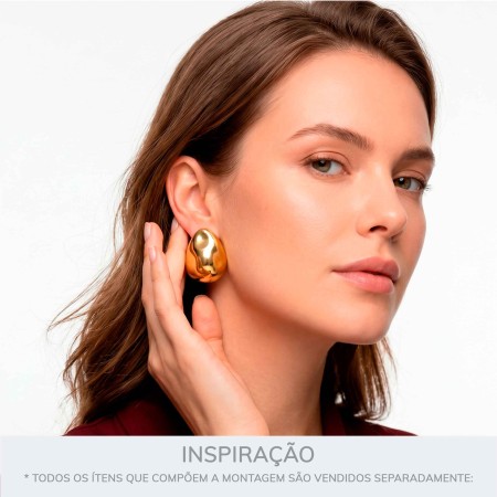 Brinco Orgânico Dourado 29mm