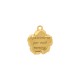 Pingente Flor com Cristal e Mensagem Apaixone-se Por Você Mesma Dourado 23mm