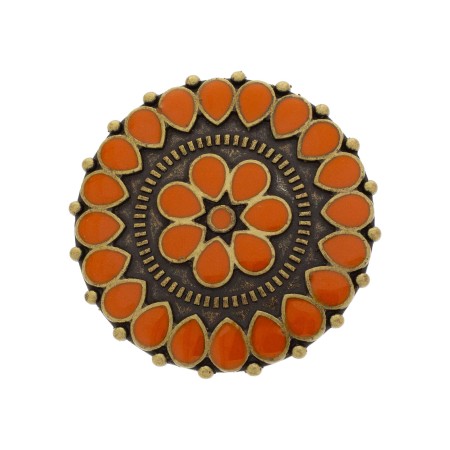 Fivela Ouro Velho com Laranja com Pino Fixo para Tira 47 mm