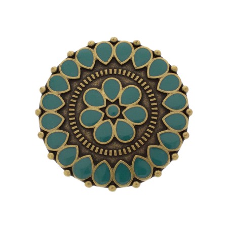 Fivela Ouro Velho com Verde com Pino Fixo para Tira 47 mm