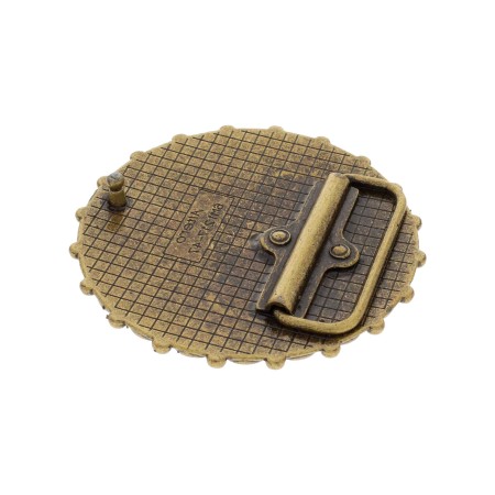 Fivela Ouro Velho com Verde com Pino Fixo para Tira 47 mm