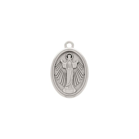 Pingente Medalha Nossa Senhora Medianeira Níquel 24mm