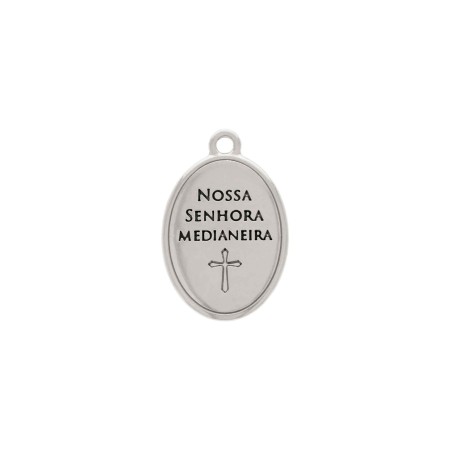 Pingente Medalha Nossa Senhora Medianeira Níquel 24mm