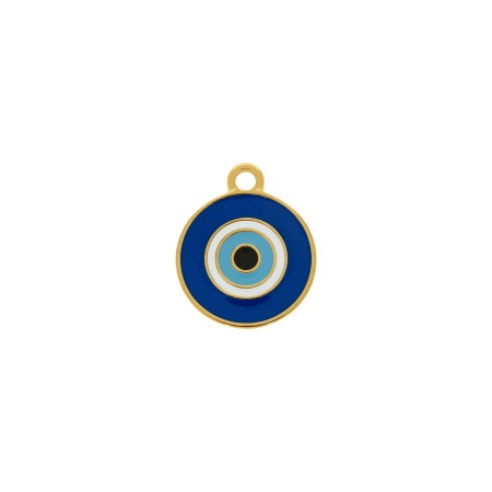 Pingente Olho Grego Ouro com Azul 20mm