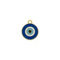 Pingente Olho Grego Ouro com Azul 20mm
