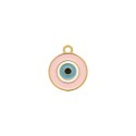 Pingente Olho Grego Ouro com Rosa Claro 20mm