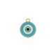 Pingente Olho Grego Ouro com Azul Claro 20mm
