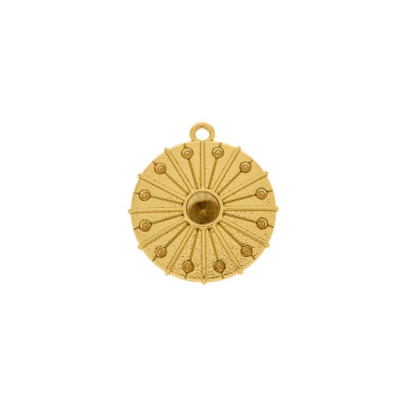 Pingente Medalha Preciosa Ouro sem Strass 32mm