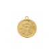 Pingente Medalha Cavalo Dourado 27mm