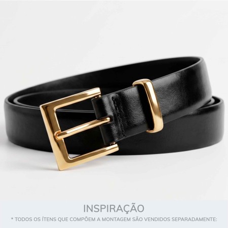 Fivela para Cinto Feminino Retangular Dourada 31mm