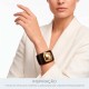 Maxi Bracelete Acrílico Marrom Oxidado com Dourado 70mm