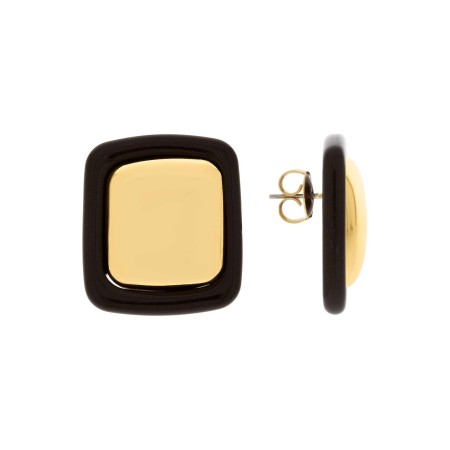 Brinco 2 em 1 Dourado com Marrom Oxidado 30mm