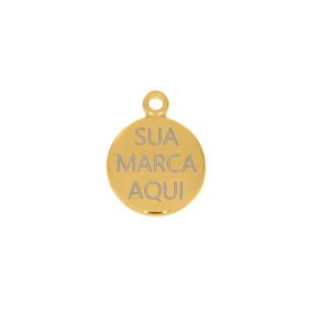 Pingente Ouro Personalizado com gravação Dupla 20mm
