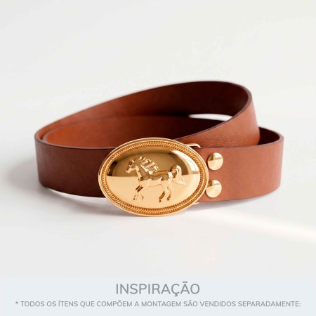 Fivela de Cinto Country Dourada 77mm