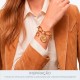 Pingente Medalha Cavalo Dourado 27mm