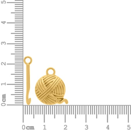 Conjunto de Pingentes Crochê Dourado