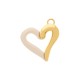 Pingente Duo Coração Dourado com Acrílico Off White 52mm