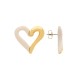 Brinco de Coração Dourado com Acrílico OffWhite 30mm