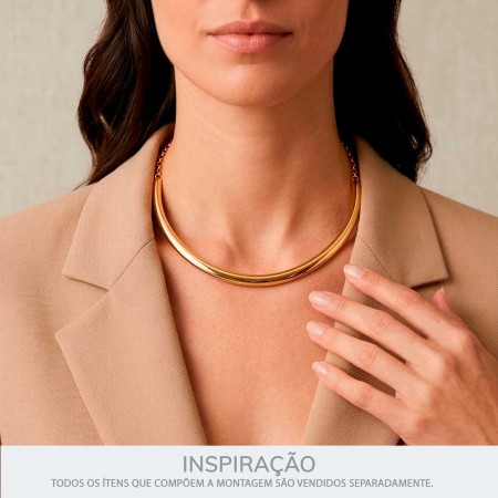 Colar Rígido Dourado 139mm
