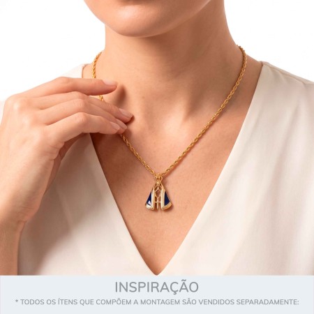 Pingente Nossa Senhora Aparecida Dourado 31mm