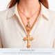 Pingente Nossa Senhora Aparecida Dourado 31mm