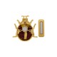 Brochê Joaninha Ouro com Vermelho e Strass 43mm