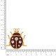 Brochê Joaninha Ouro com Vermelho e Strass 43mm