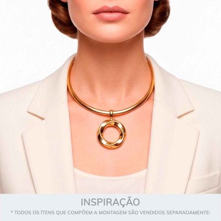 Pingente Movimento Dourado 54mm