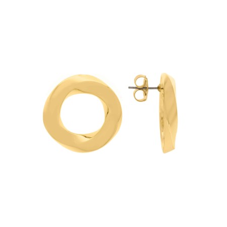 Brinco Círculo em Movimento Dourado 28mm