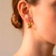 Brinco de Argola Orgânico Dourado 17mm
