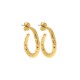 Brinco de Argola Dourado Esculpido 21mm