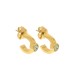 Brinco de Argola Shine Ouro com Strass Verde 15mm