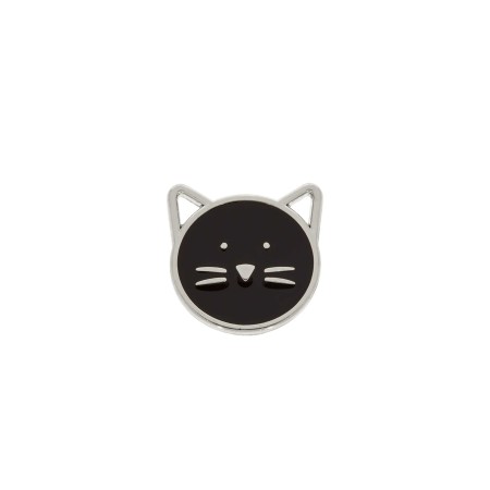 Pingente I Love Cats Níquel com Preto 16mm