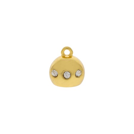 Ponteira Redonda Ouro com Strass 13mm