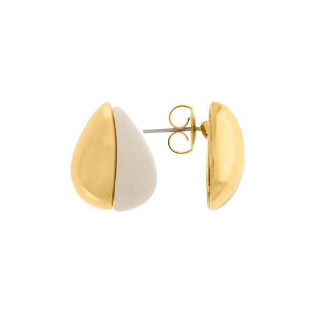 Brinco Gota Dourado com Off White 21mm