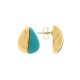 Brinco Gota Dourado com Azul Tiffany 21mm